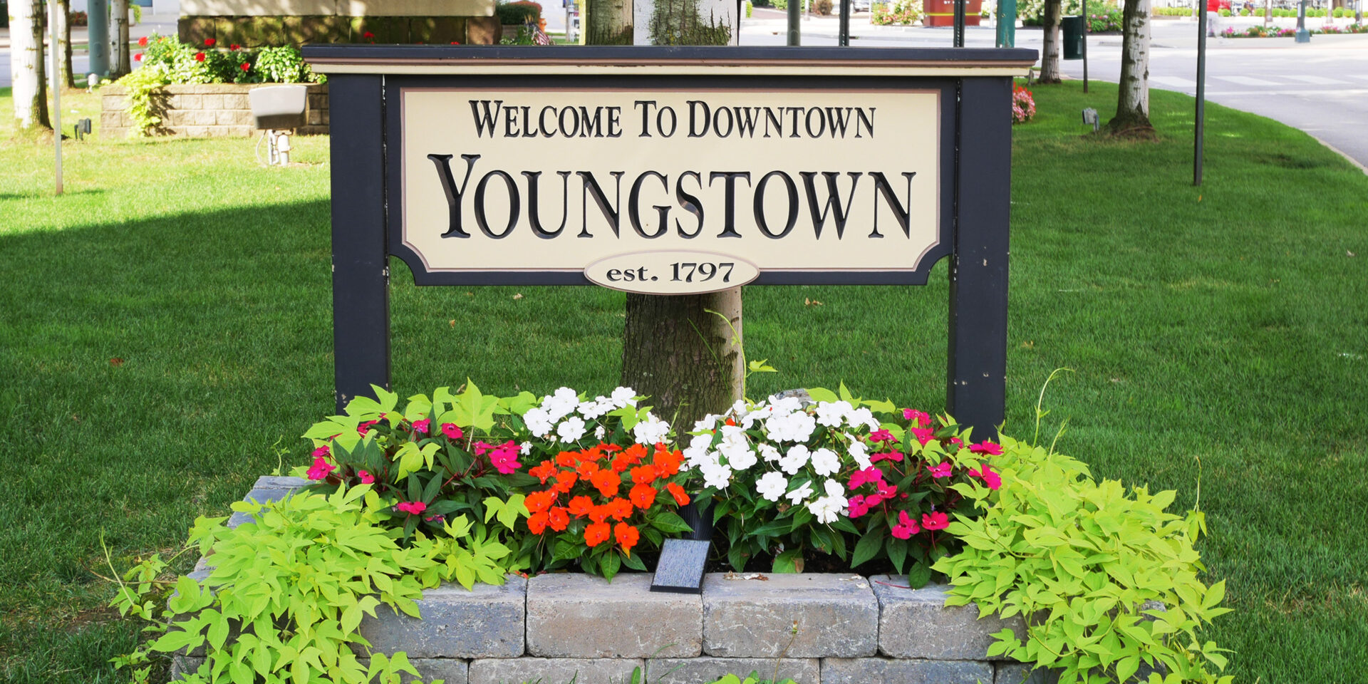 Welcome to Downtown Youngstown sign, established 1797